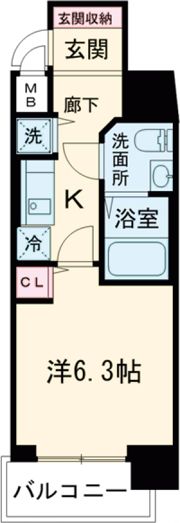 ララプレイス三宮東アスヴェルの間取り画像