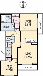 ベレオ北方の間取り画像