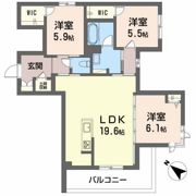 カスタネア栗林南の間取り画像