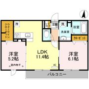 ﾛｲｼﾞｪﾝﾄﾊﾟｰｸｽ ﾚｲｸﾀｳﾝ Ⅲ Eの間取り画像