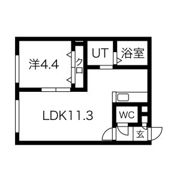 レジデンス南郷通16丁目北 Bの間取り画像