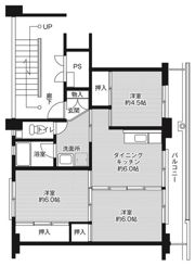 ビレッジハウス勝北1号棟の間取り画像