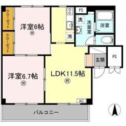グランデュール高柳 A棟の間取り画像