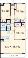 サクセス東櫛原の間取り画像