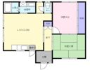 新町川土手平屋 左 2LDKの間取り画像