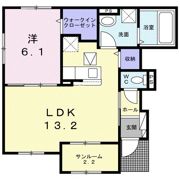 エスポワール谷町 Bの間取り画像