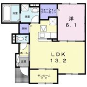 エスポワール谷町 Bの間取り画像