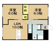 雁ヶ音コーポの間取り画像