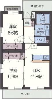 ペアーフィールドBの間取り画像
