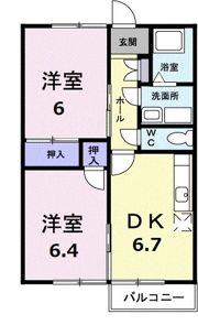 飛鳥ハイツαの間取り画像