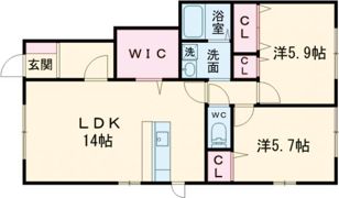 Rukia 城南Ⅱの間取り画像