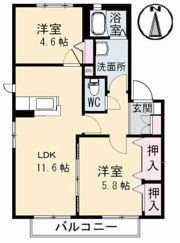 ラ・パルテール福泊 Ⅱ棟の間取り画像