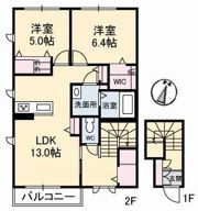 RAINBOW中島 D棟の間取り画像
