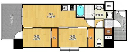 リアンシエルブルー雑餉隈の間取り画像