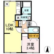 朝日コーポ B棟の間取り画像