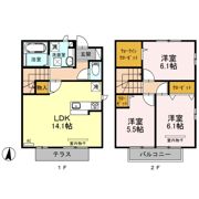 テラスハウスの間取り画像