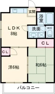 バルミー兵庫Ⅱの間取り画像