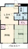 バルミー兵庫Ⅱの間取り画像