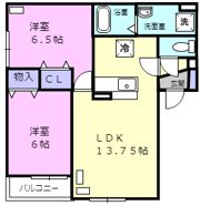 ベルソス苫小牧 Dの間取り画像