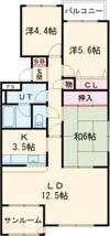森林公園パークハウス西壱番街B棟 508号の間取り画像