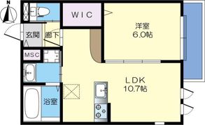 ハイム ミニョン西中条の間取り画像