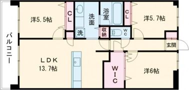 アルファスマート九品寺の間取り画像