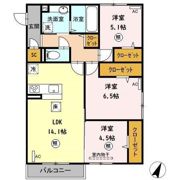 ハピネス古賀島 A棟の間取り画像