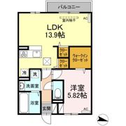 ハピネス古賀島 B棟の間取り画像