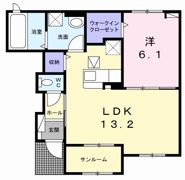 ラシーヌ・ヴェルテュ Bの間取り画像