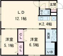 エクセル美園の間取り画像