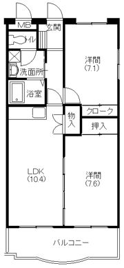 ディアコート布橋の間取り画像