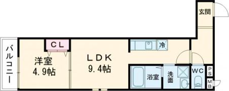 フジパレス駒林Ⅱの間取り画像