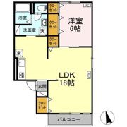 ウエストバンブー α（A棟）の間取り画像