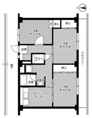 ビレッジハウス紀三井寺3号棟の間取り画像