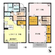 ロイヤルコート Dの間取り画像