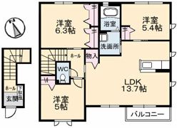 ウィンド ハウス A棟の間取り画像