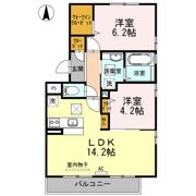 ウィルコート小郡三軒屋町 B棟の間取り画像