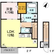シャンポワール中島Ⅱの間取り画像