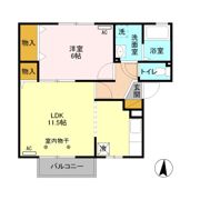 コーポセブン Dの間取り画像