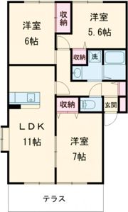 シャンブル南が丘Eの間取り画像