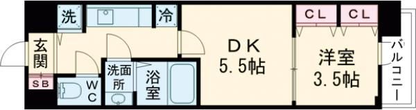 ラヴ神戸三宮の間取り画像