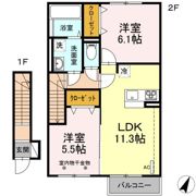 ドミール八幡Ⅱ Aの間取り画像