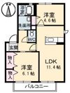 バリュージュサンヨーB棟の間取り画像