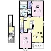 ベルエア上天神Bの間取り画像