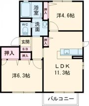 シャーメゾン魚住Bの間取り画像