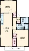 エクレール美濃屋 Bの間取り画像