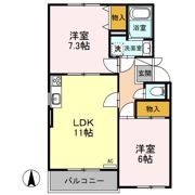 スカイプラザ宇梶 Aの間取り画像