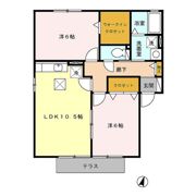 セジュール あいりす Aの間取り画像