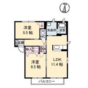 ビューヒルズ若野 B棟の間取り画像