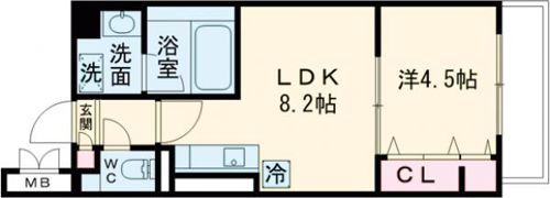 グランブルー高槻の間取り画像
